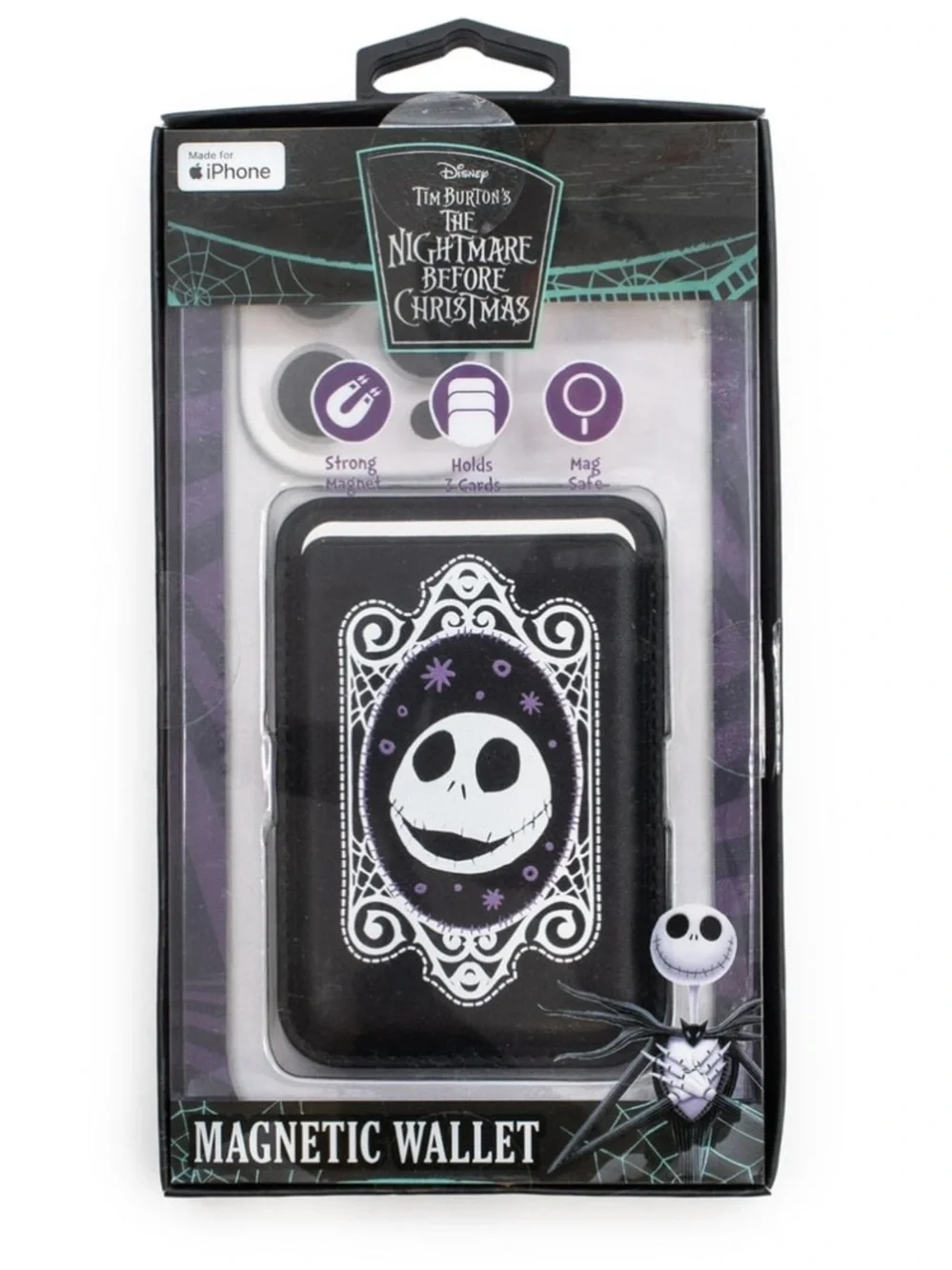 CultureFly Magnetic MagSafe Wallet Nightmare Before Christmas Jack Skellington